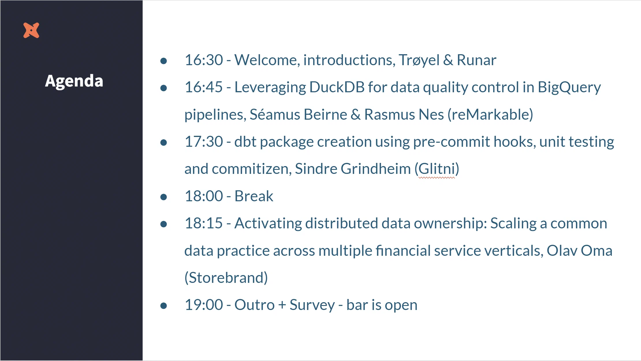 Oslo dbt Meetup - agendaen i desember Oslo dbt Meetup - agendaen i desember