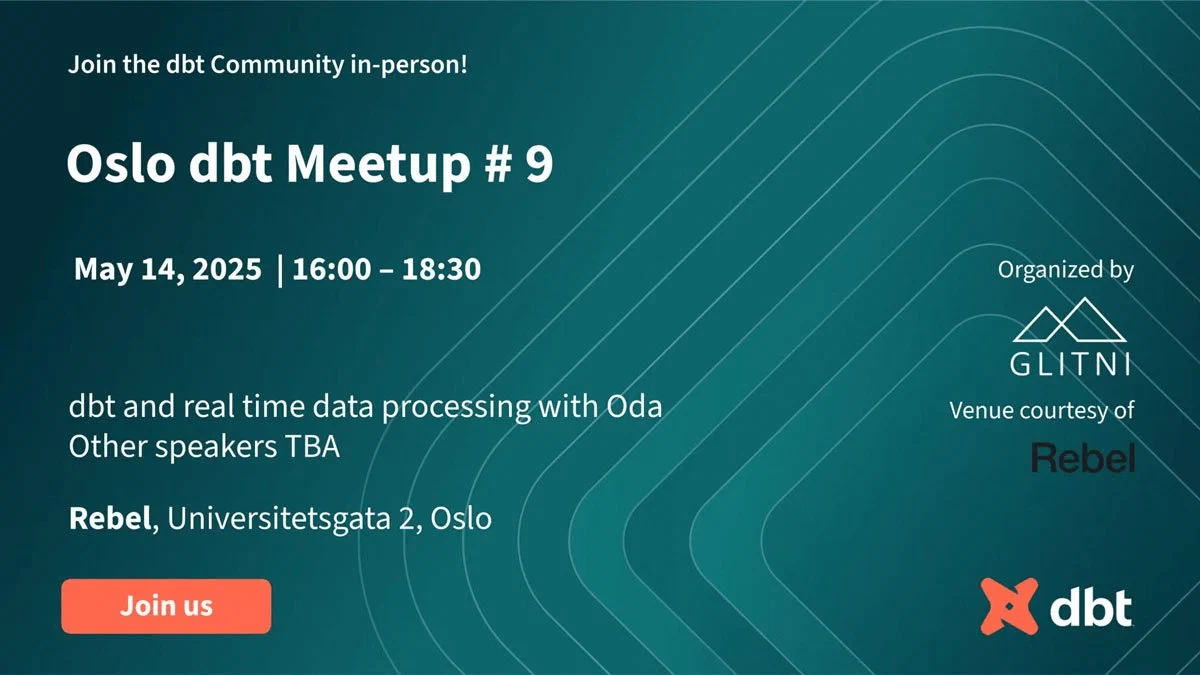 Glitni arrangerer Oslo dbt Meetup